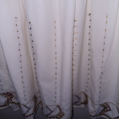 Alain Manoukian vintage skirt used, cotton ivory with sequins and beads