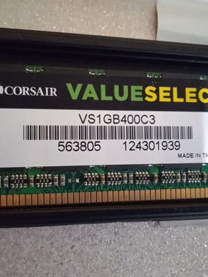 Corsair 2X1GB Value Select DDR1 RAM Memory 400 MHz VS1GB400C3