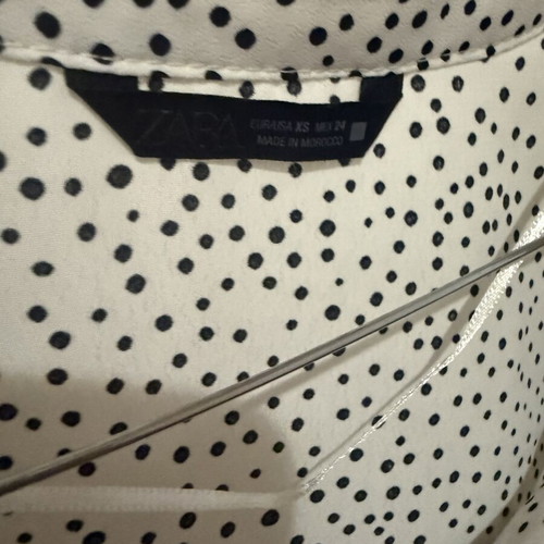 Zara polka dot shirt, black and white, XS
