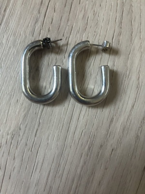 Le Ger stainless steel dark hoop earrings like new