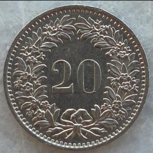 20 Rappen Swiss coin 1975