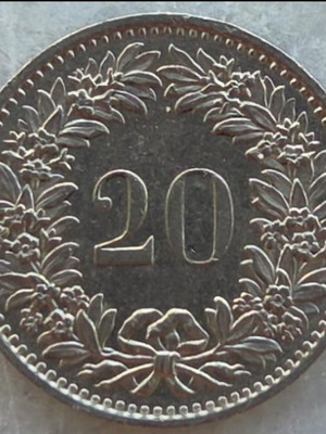 20 Rappen Swiss coin 1975
