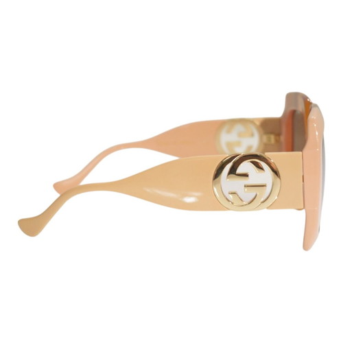 Gucci GG1022S oversized square sunglasses amber peach