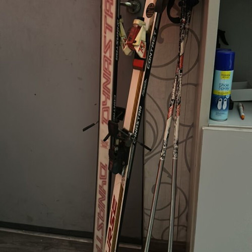 Vintage Dynastar Course Slalom (SL) skis with poles, used