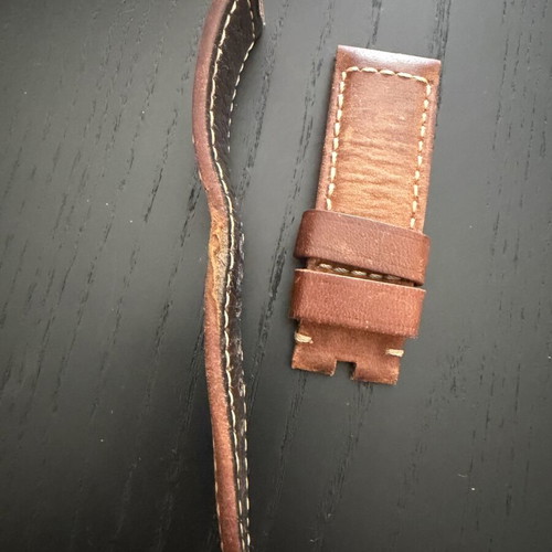 Leather watch strap 24mm used, brown