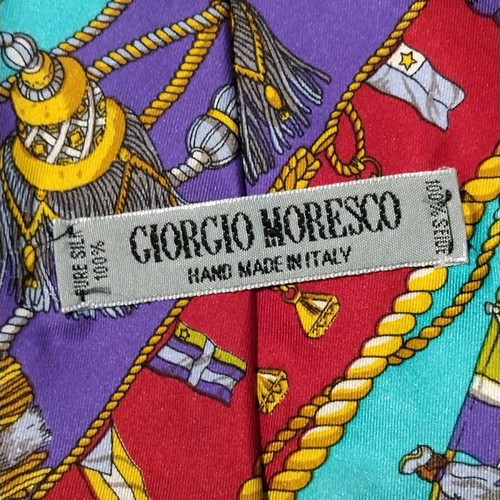Vintage silk tie Giorgio Moresco new, handmade Italy