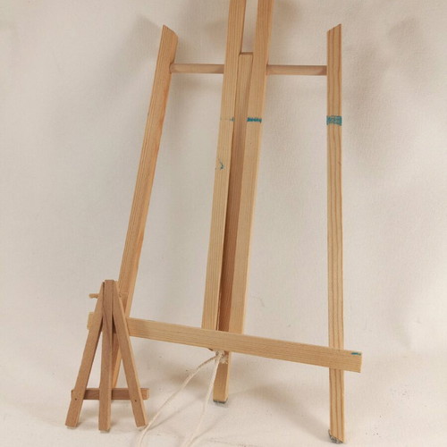 Set of two wooden presentation easels used