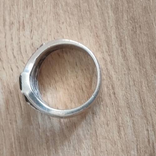 925 vintage silver ring used, size 57, black and silver