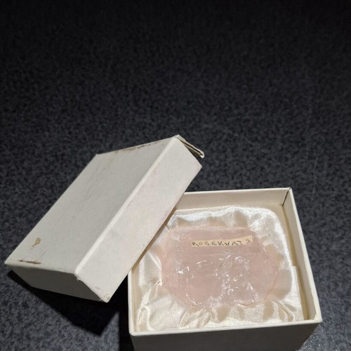 Rose Quartz natural raw stone in gift box, like new