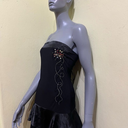 Alert sexy mini strapless black dress size S like new