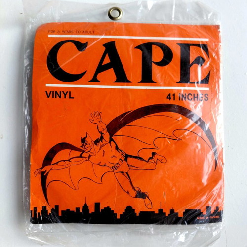 Batman vinyl cape new, 70s-80s carnival costume with mask
