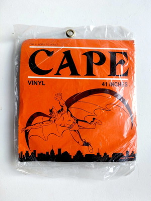 Batman vinyl cape new, 70s-80s carnival costume with mask