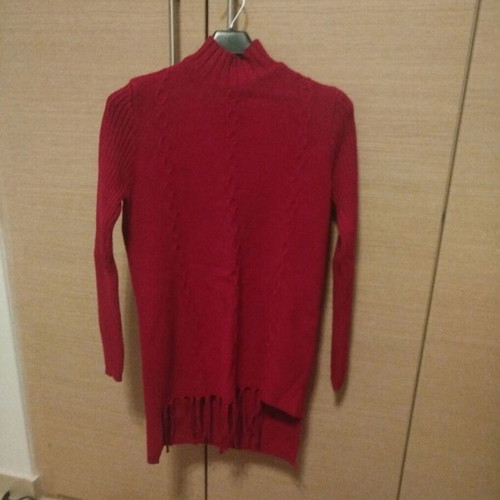 E&D Long Asymmetric Sweater like new, burgundy, size XL/XXL