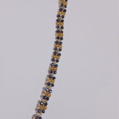 Handmade crystal bracelet new, blue and gold