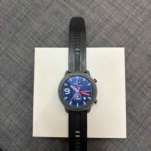 Xiaomi GTR 47mm with black silicone strap, charger, box and purchase receipt