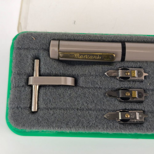 Markant Vintage Technical Drawing Pen Set used with 9 Nibs and Plastic Case