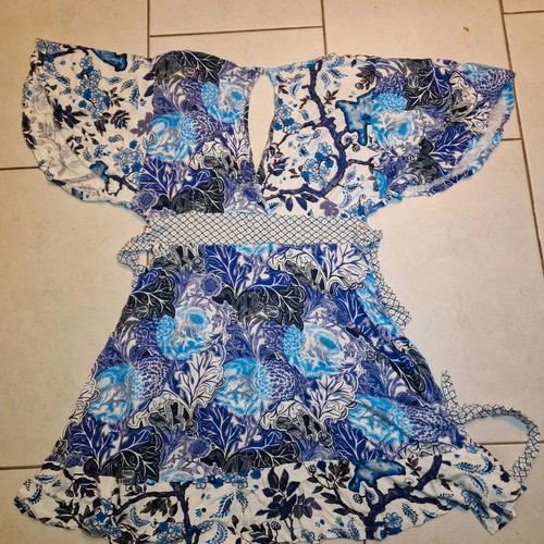 Desigual dress like new, boho chic in blue, purple and white