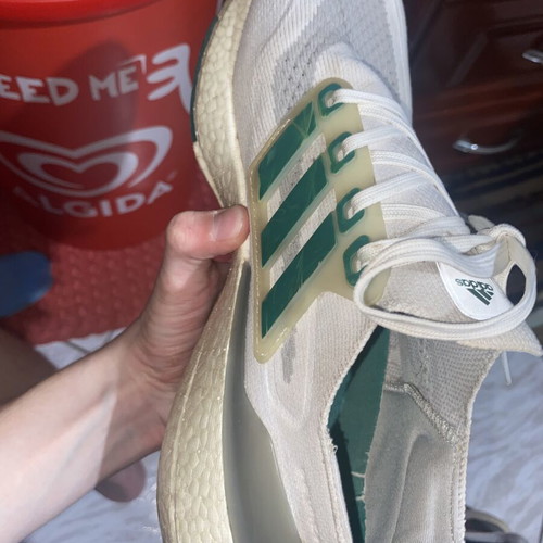 Adidas Ultraboost running shoes white green size 42