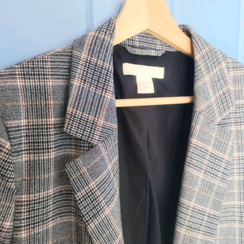 H&M Gray Checked Suit Like New