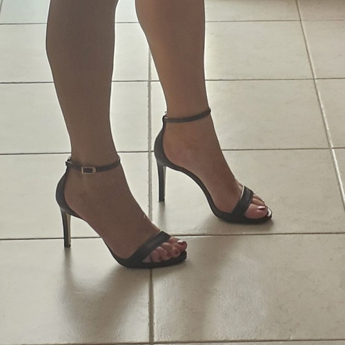 Fardoulis sandals like new, 9cm heel, size 37, black