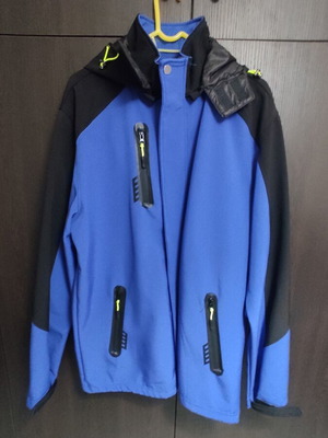 Softshell waterproof jacket, blue, size XL