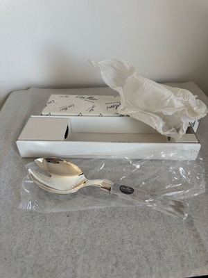 Lisa Mori silver-plated serving spoon with crystal handle new