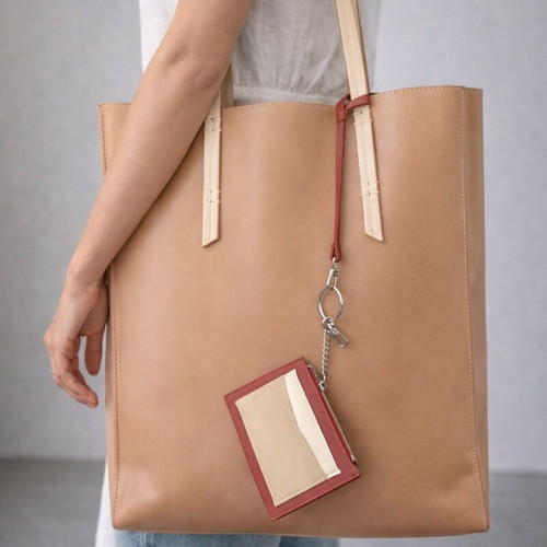 Nolah tote shopper shoulder bag like new, beige with wallet