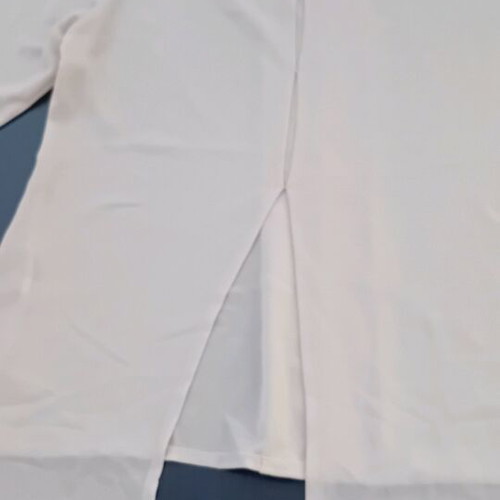 Blouse beige, like new, semi-transparent with open back