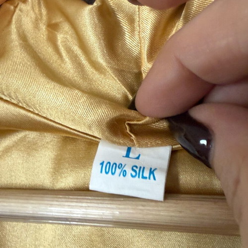 Silk kimono new, unworn, black and gold, size L