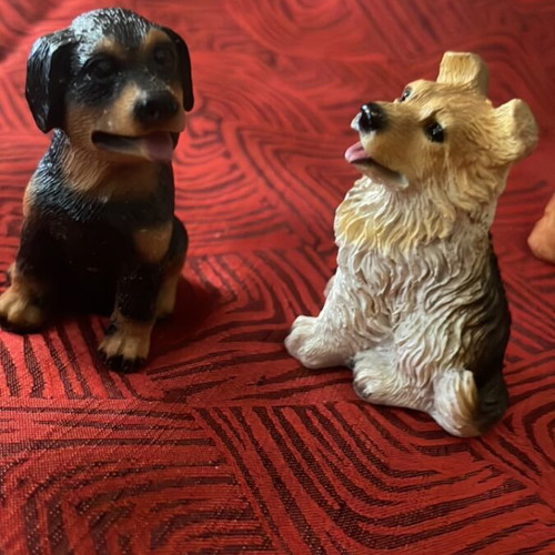 Decorative dog figurines set of 7 new