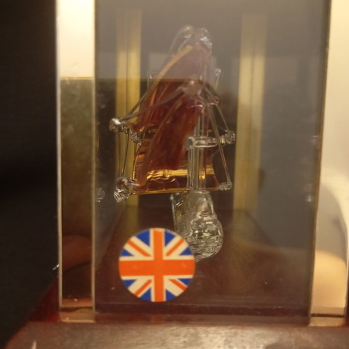 Mary Rose Collectible Glass Ship in Display Case like new