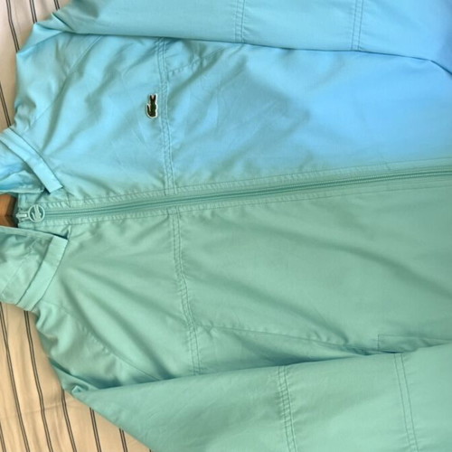 Lacoste Sport windbreaker jacket with hood, turquoise, size 40