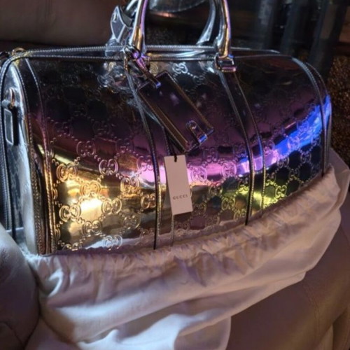 Gucci leather travel bag new, limited edition, silver