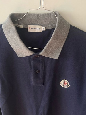 Moncler long sleeve polo shirt, blue, size XXL