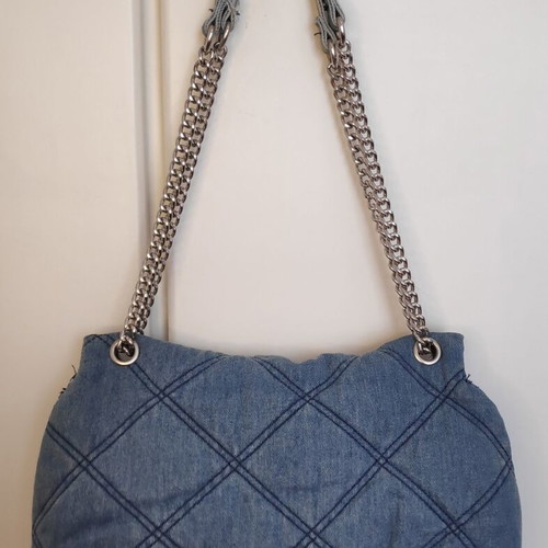 Stradivarius denim medium shoulder bag like new with chain strap