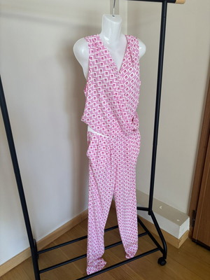 Zini Summer Jumpsuit Like New, Size M, Pink and White