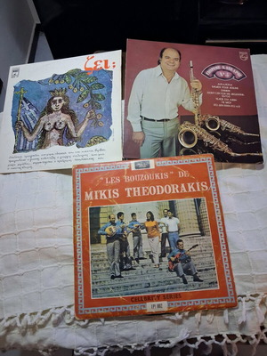 LP records Mikis Theodorakis, Katsaros and Zei, like new, 60s-70s