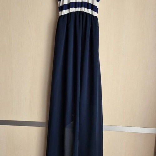 Paranoia maxi dress used navy striped size S