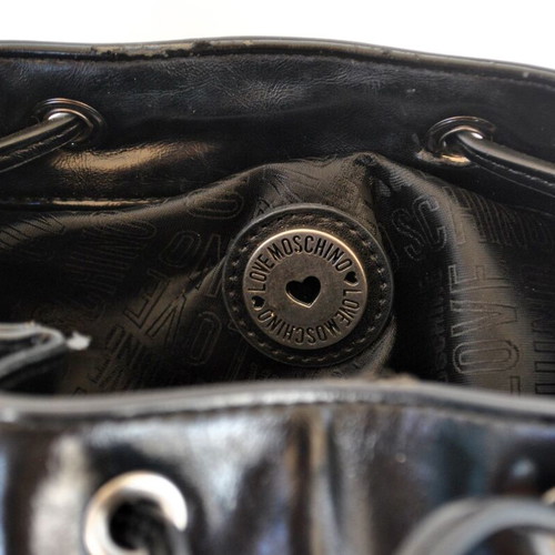 Love Moschino black backpack with 3D logo, like new