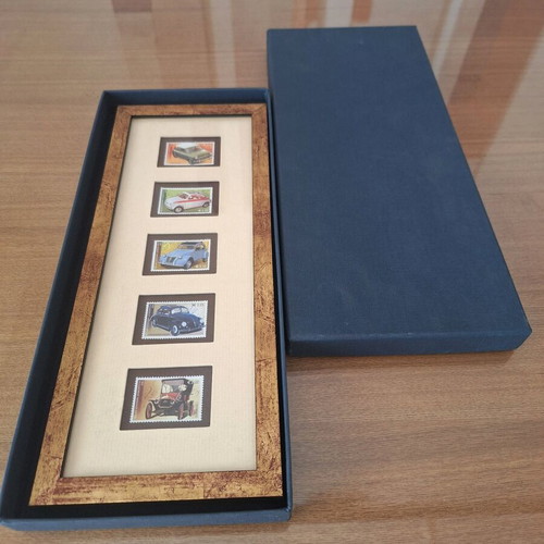 Collectible stamp frame "Cars That Made History" new