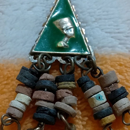 Vintage necklace with earrings used, Ancient Egypt theme