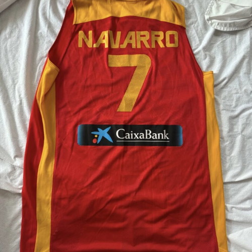 Spain National Basketball Jersey #7 San Miguel 0,0 Nike, XL, red and orange