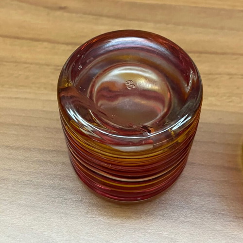 Glass candlesticks used, set of 2 pieces