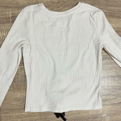 Bershka knitted top with design size M like new, white