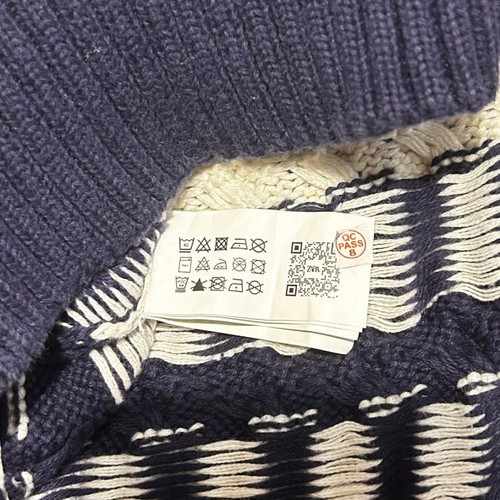 Zara knitted sweater with round neckline blue-white like new