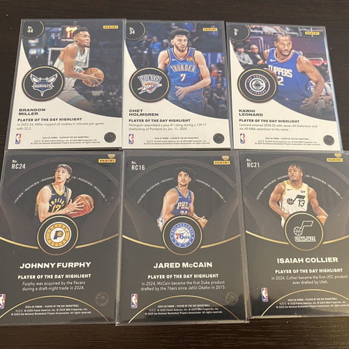 2024-25 Panini Player of the Day NBA basketball card lot x6, new