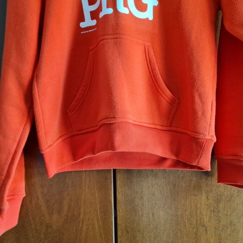 I Love Prague sweatshirt, medium, orange and white