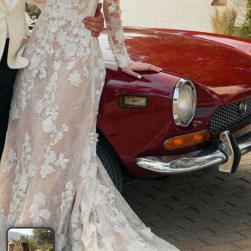 Alberto Palatchi wedding dress size S, lace, detachable sleeves, like new