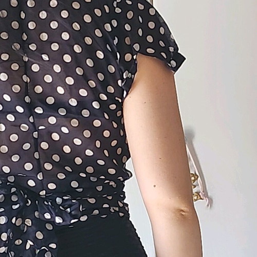 Zara semi-transparent shirt with cross tie like new, black, size L