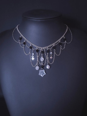 Necklace with star chains new, handmade stainless steel